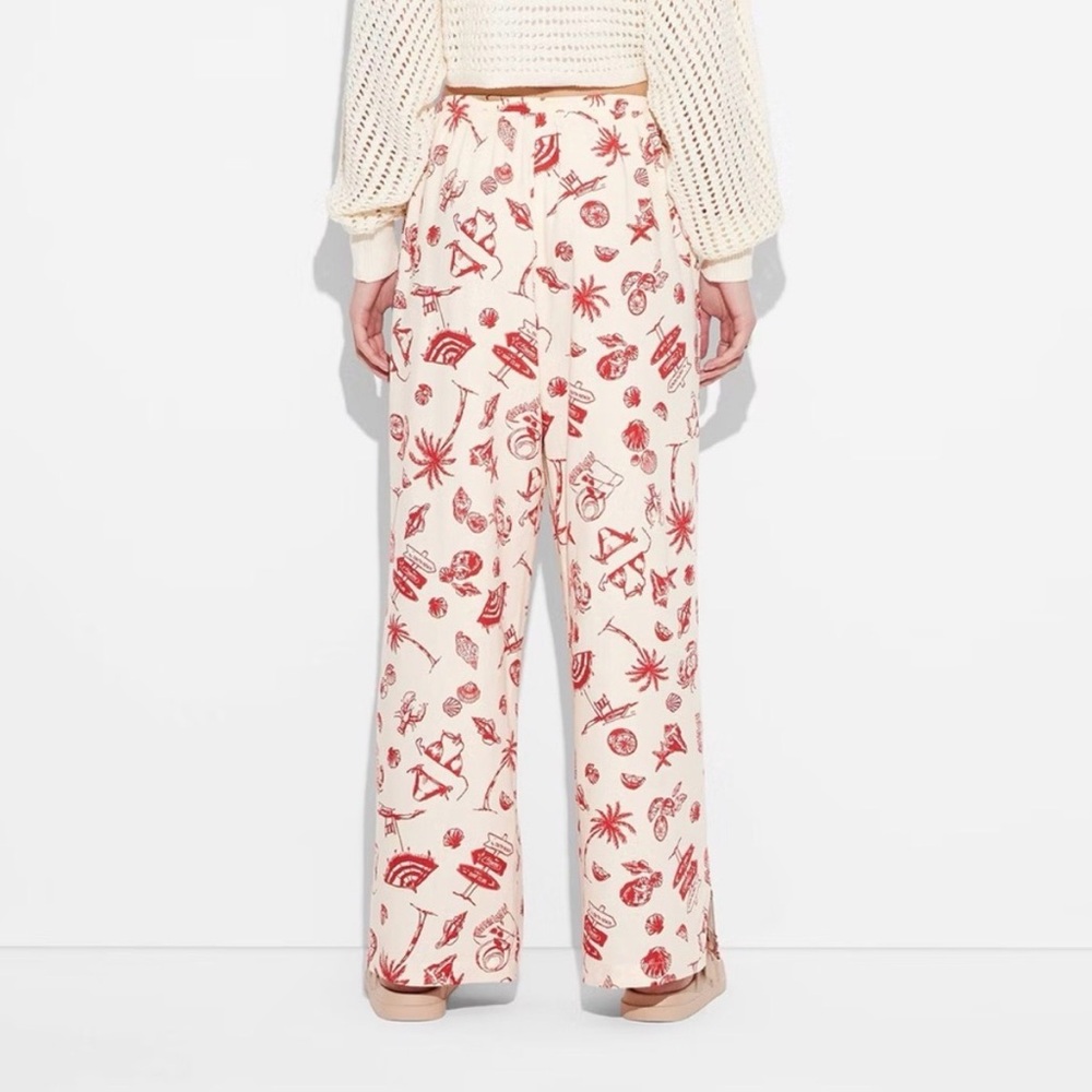 Wild Fable seashell beach Patterned relaxed linen Pants never worn